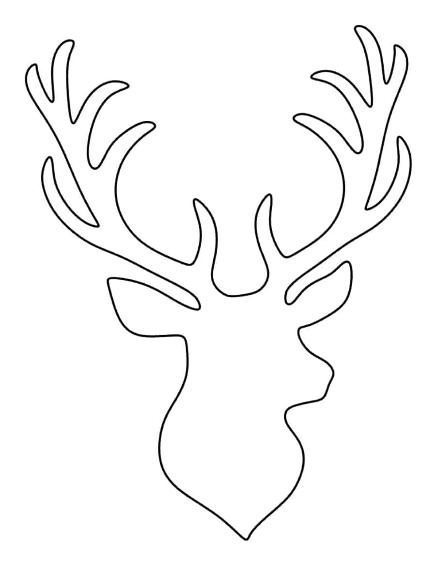 Stag Head Tracing Shape Pdf Free Vectors